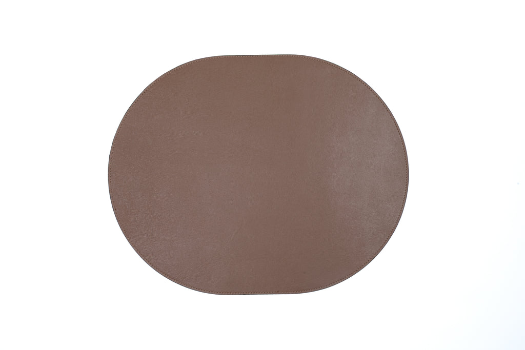 ALUREA Oval Placemat Saffiano OffWhite/Honey
