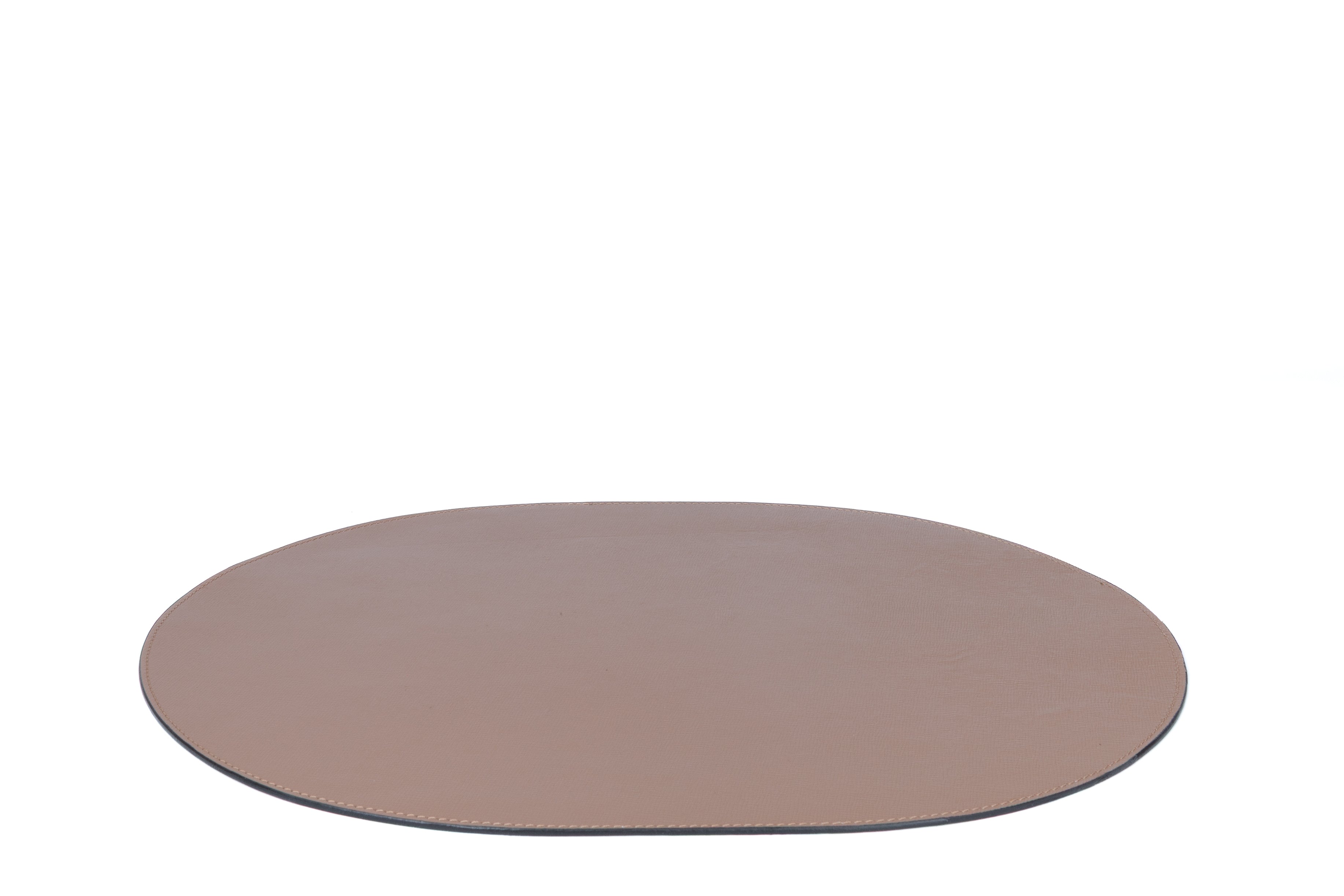 ALUREA Oval Placemat Saffiano OffWhite/Honey