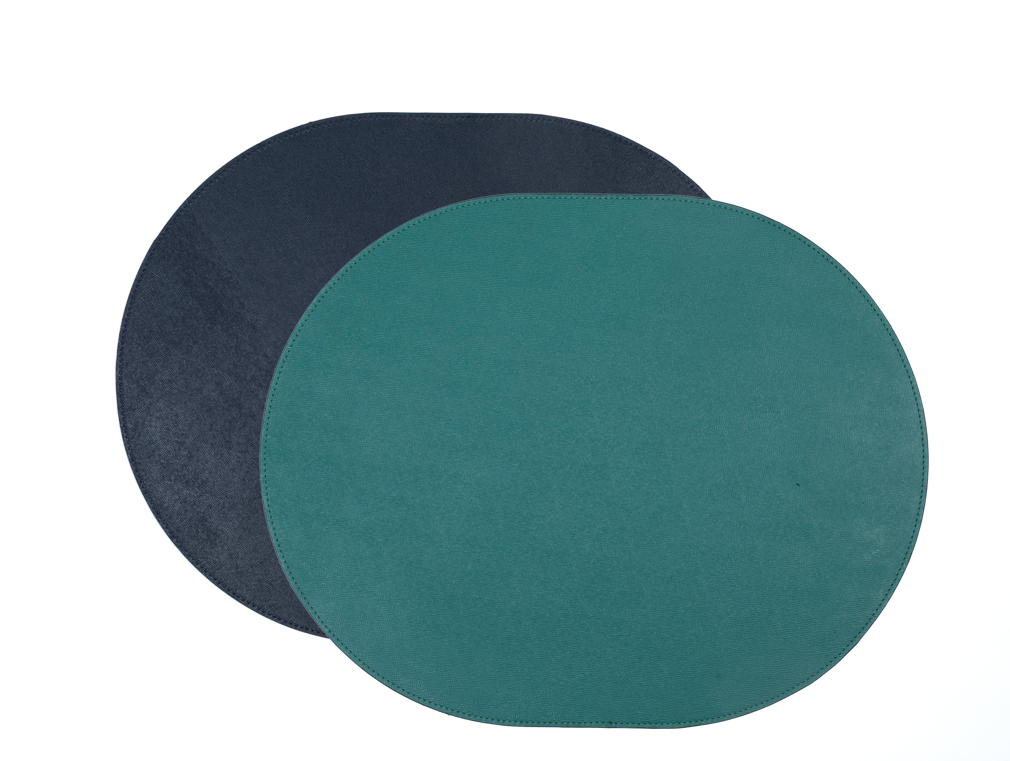 ALUREA Oval Placemat Saffiano Topaz/Marine