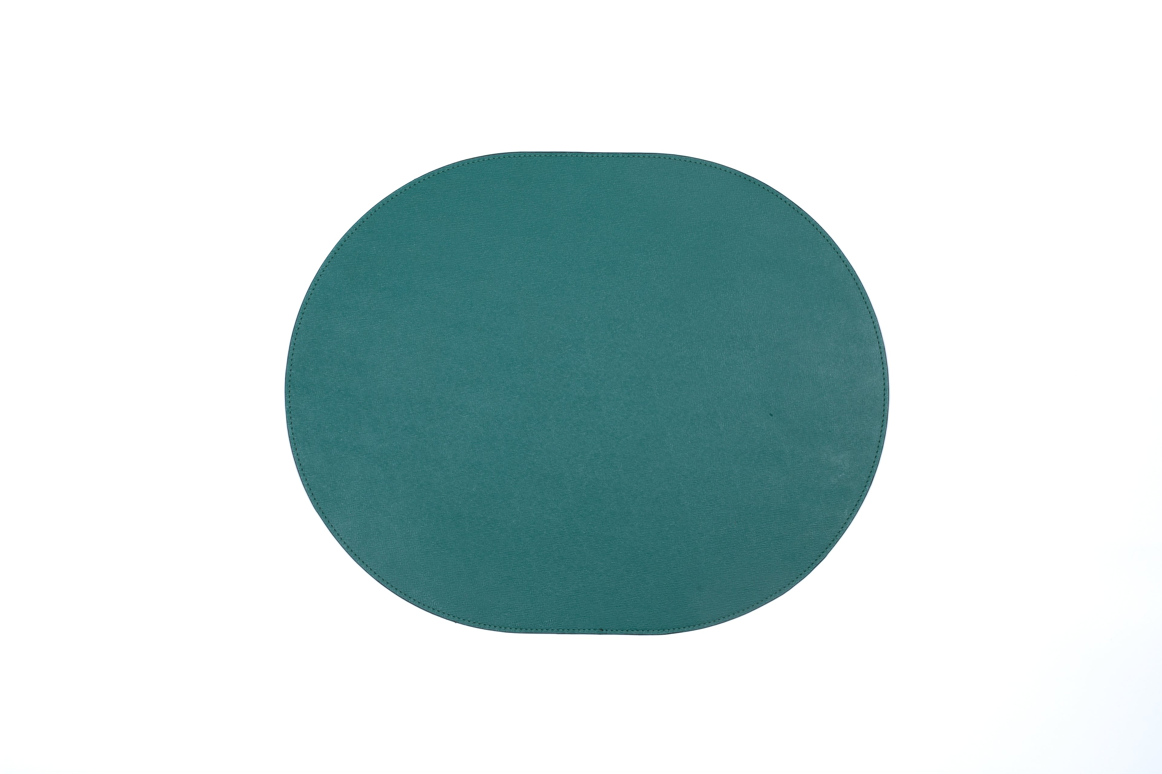 ALUREA Oval Placemat Saffiano Topaz/Marine