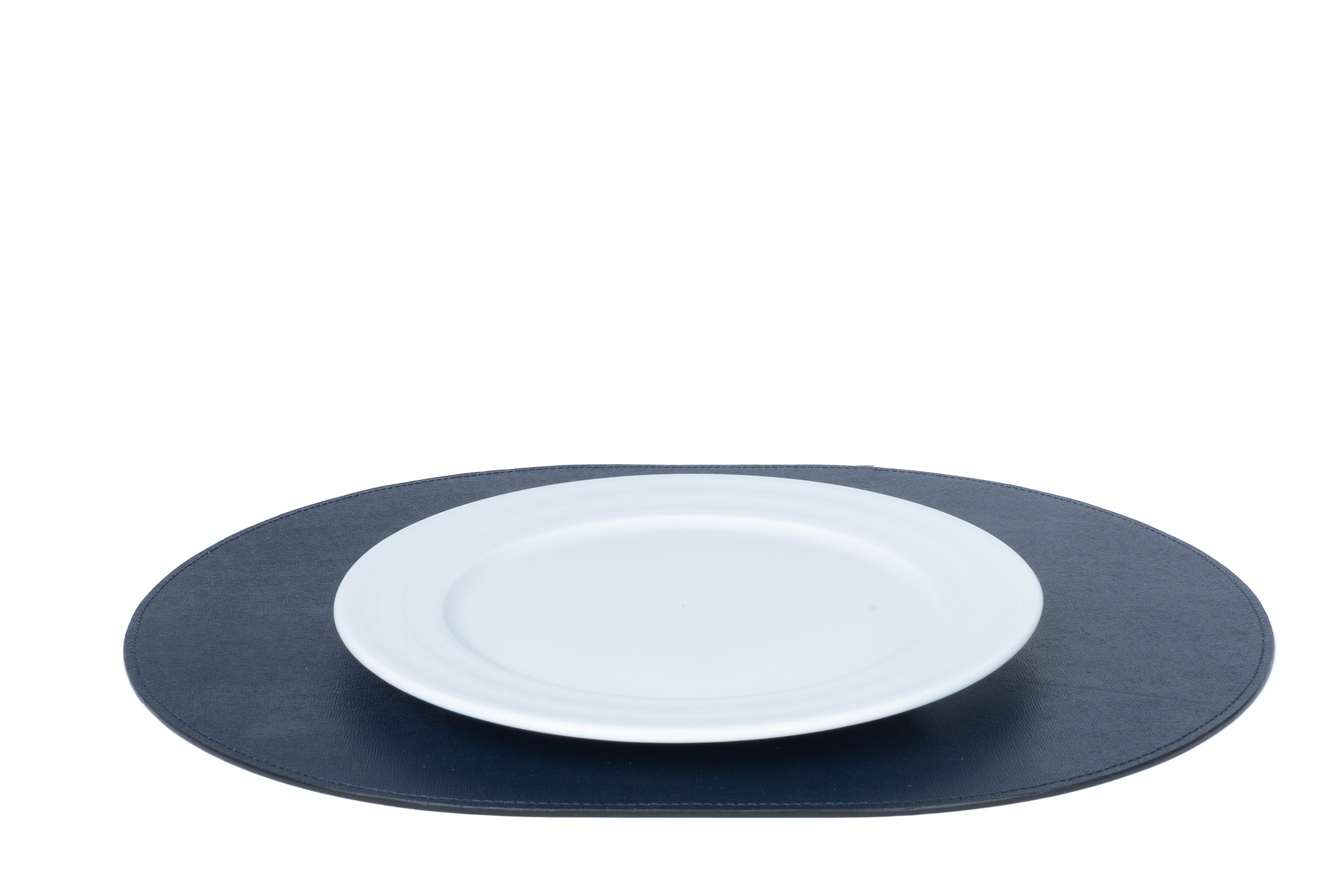 ALUREA Oval Placemat Saffiano Topaz/Marine