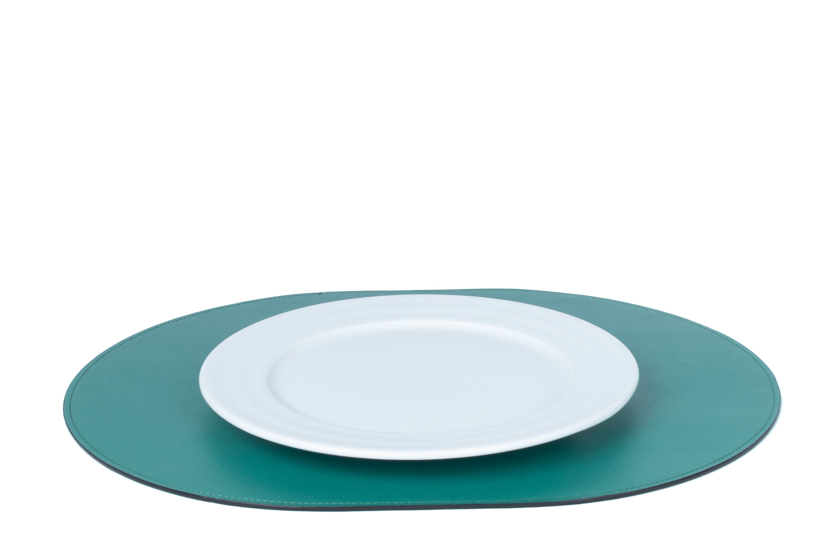 ALUREA Oval Placemat Saffiano Topaz/Marine