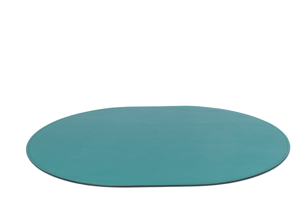 ALUREA Oval Placemat Saffiano Topaz/Marine
