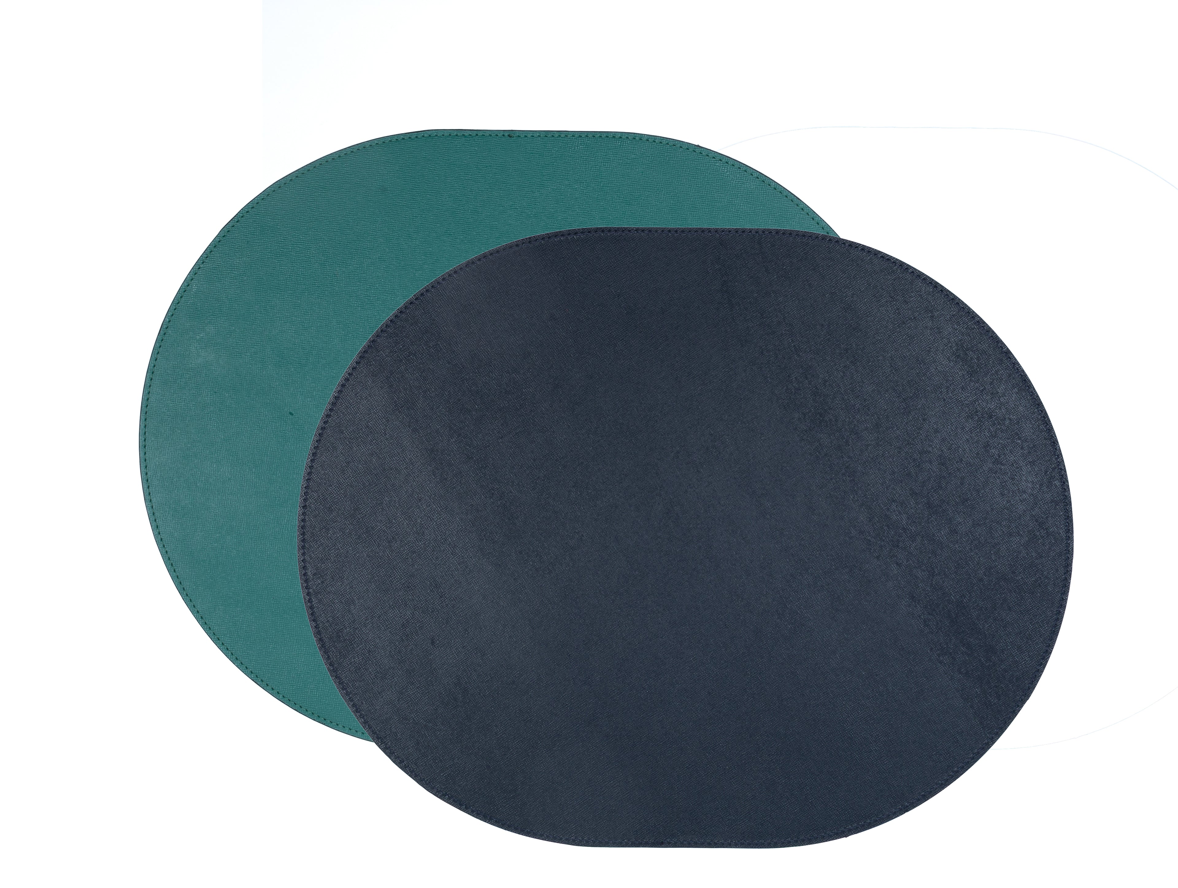 ALUREA Oval Placemat Saffiano Topaz/Marine
