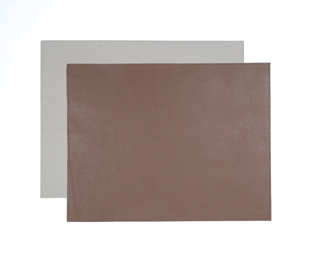 ALUREA Rectangular Placemat Saffiano OffWhite/Honey