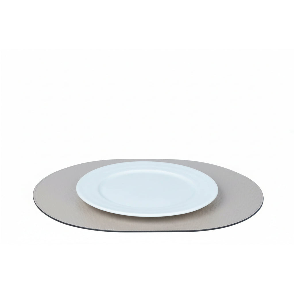 ALUREA Oval Placemat Saffiano OffWhite/Honey