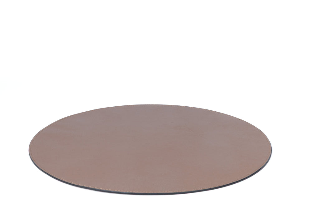 ALUREA Round Placemat - Saffiano OffWhite/Honey