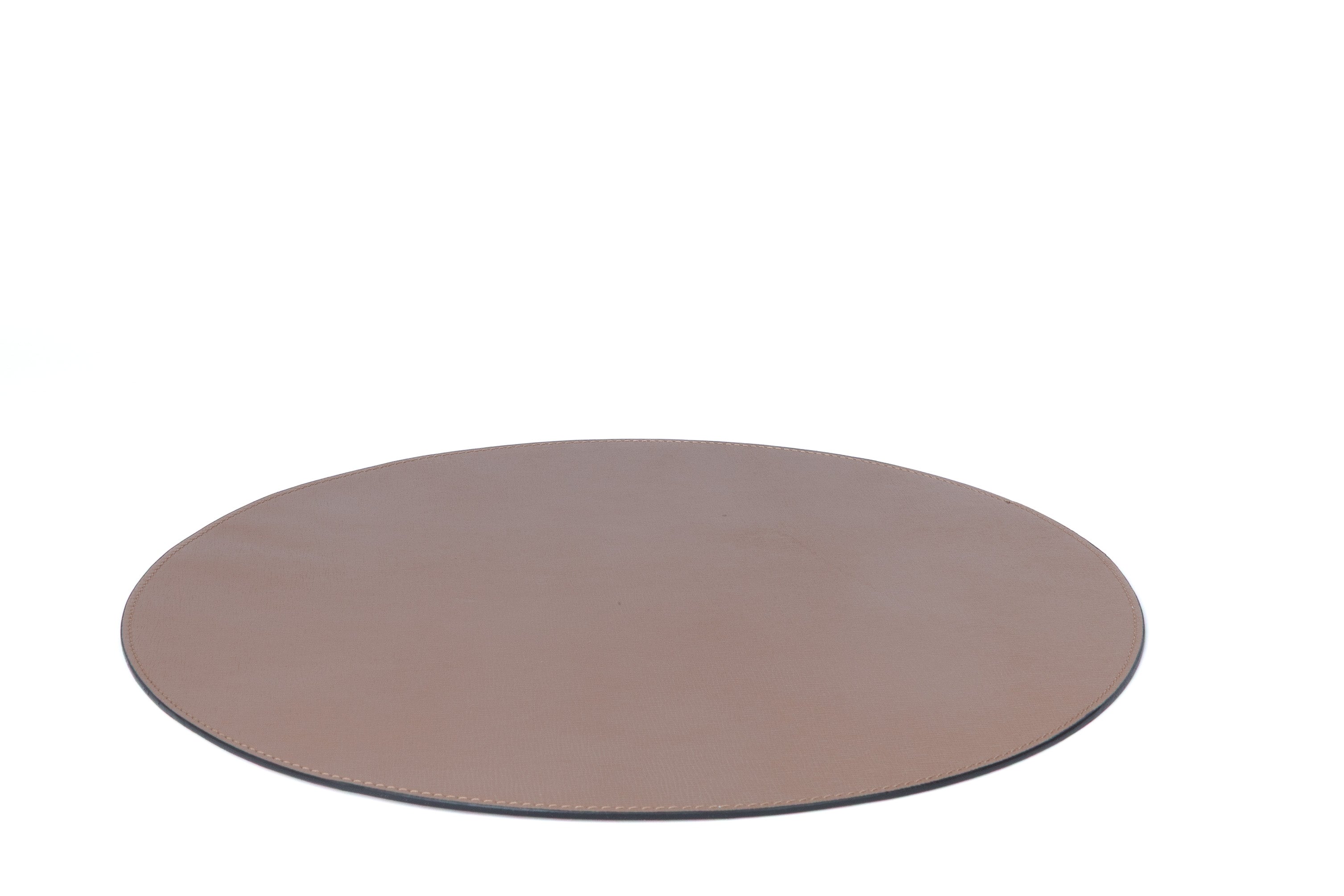 ALUREA Round Placemat - Saffiano OffWhite/Honey