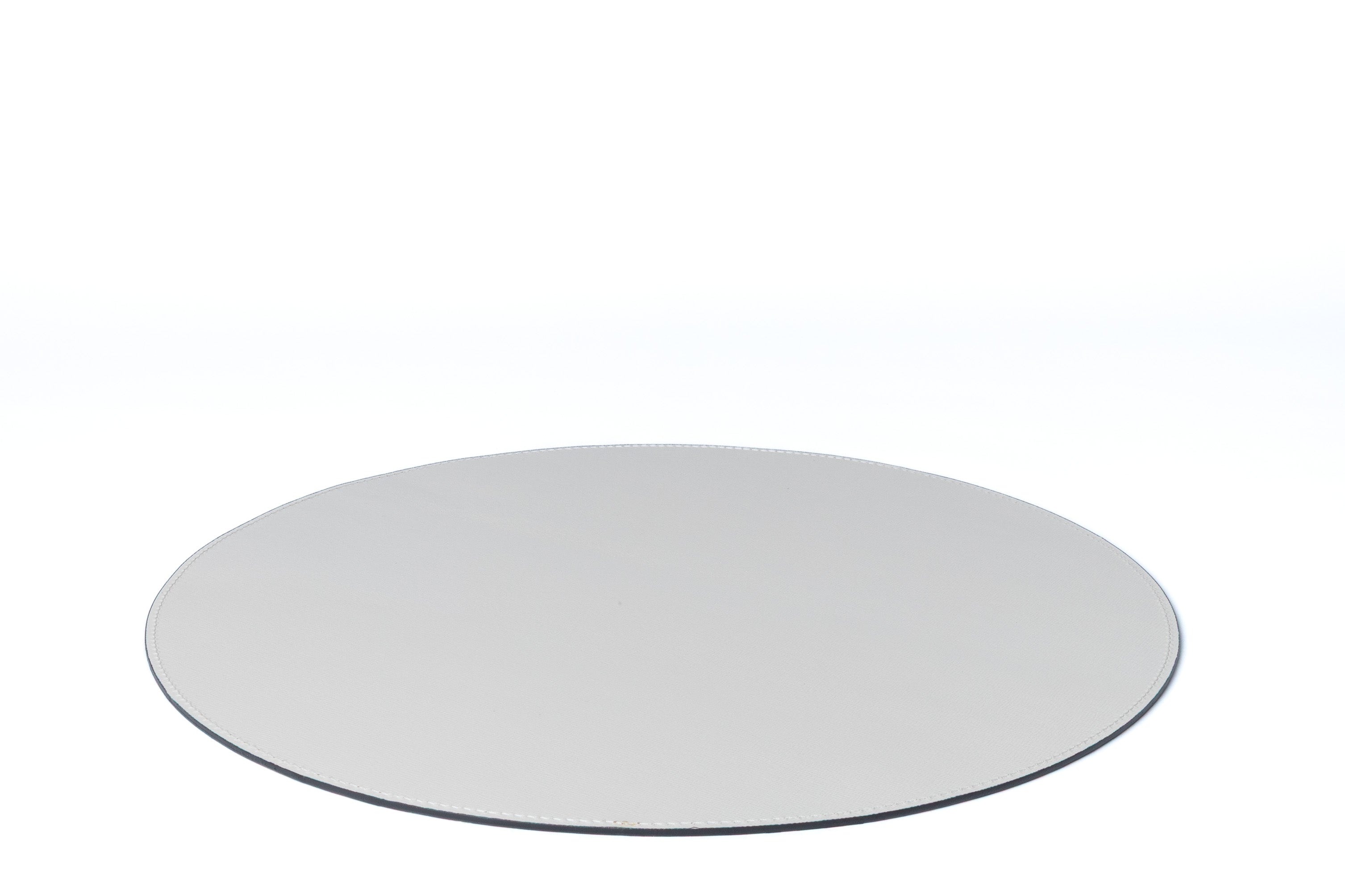ALUREA Round Placemat - Saffiano OffWhite/Honey