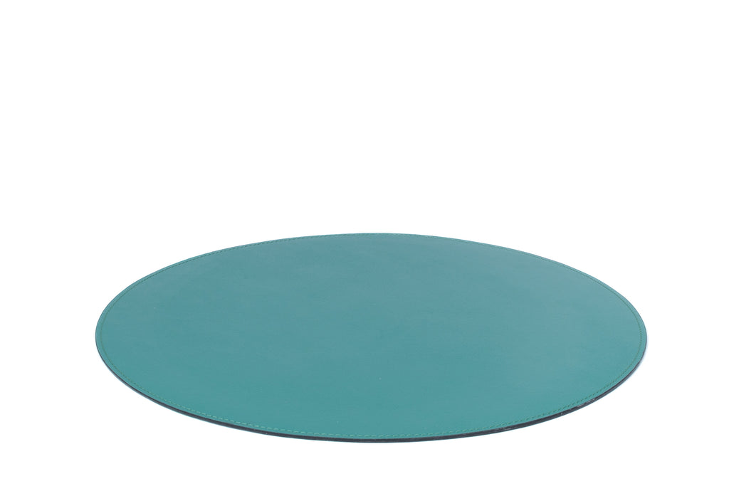ALUREA Round Placemat - Saffiano Topaz/Marine