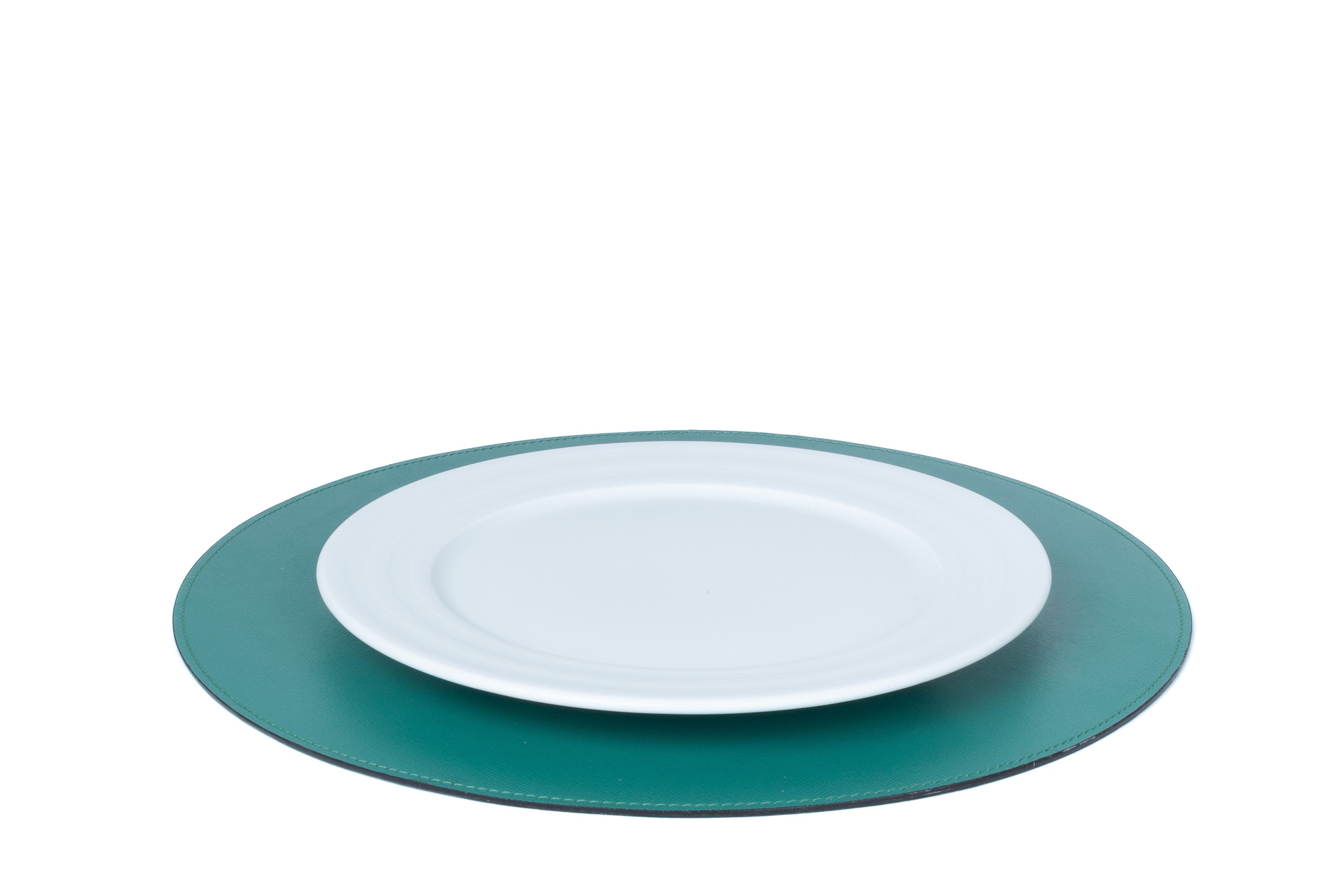 ALUREA Round Placemat - Saffiano Topaz/Marine